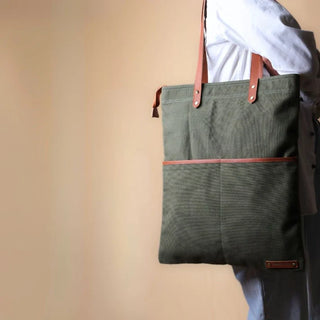 Dark Green Daily Canvas Tote