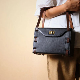 Evening Box Shoulder Bag and Handbag in Black: Luna