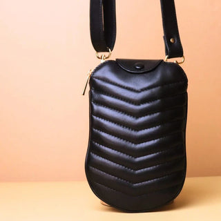 Small Black Shoulder Sling Pouch Bag: Beetle