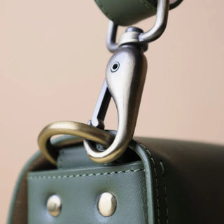 Crossbody Box Sling Bag in Olive Green: Belle