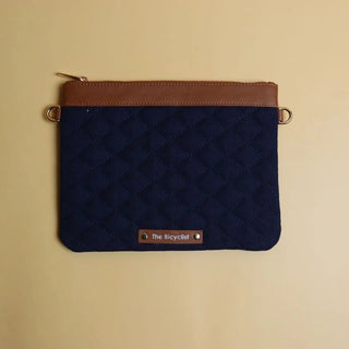 Navy Blue Canvas Quilted Pouch Sling