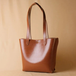 Medium Tote Handbag in Classic Tan: Lilly