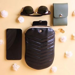 Small Black Shoulder Sling Pouch Bag: Beetle