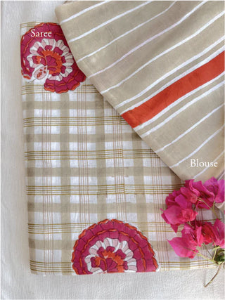 Gingham Saree