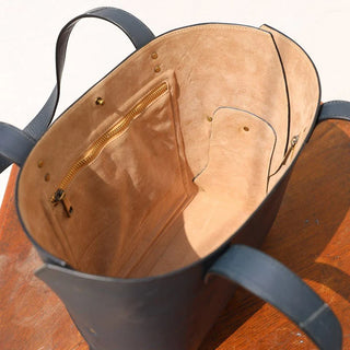 Work Tote in Classic Tan with Zipped Closure: Lilly