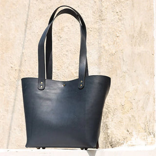 Medium Tote Handbag in Deep Blue: Lilly